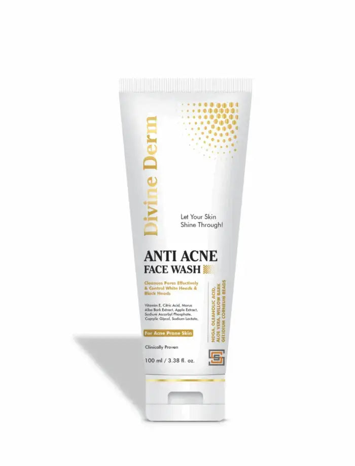 Divine Derm Anti-Acne Face Wash 100ml – Clears Breakouts & Controls Oil
