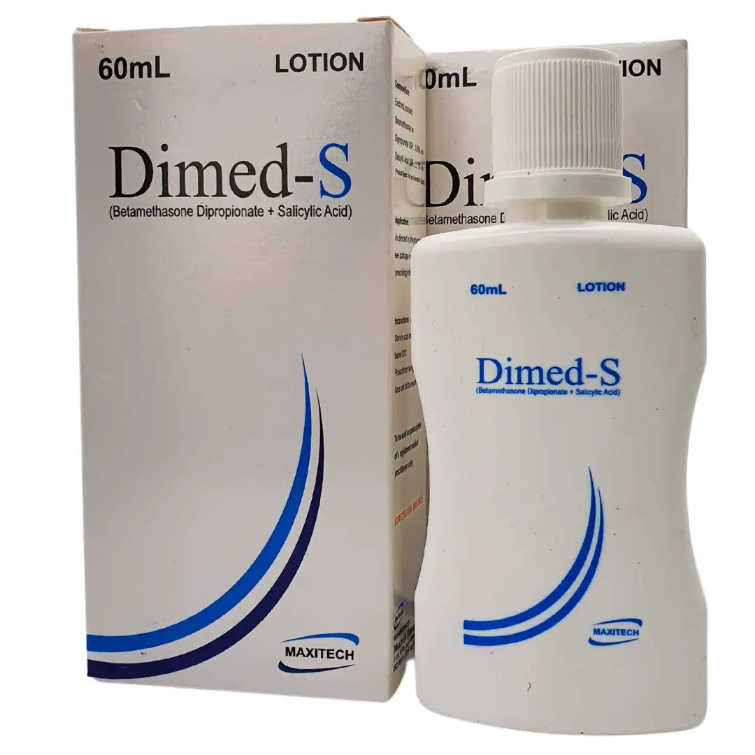Dimed-S Lotion (60ml) | Betamethasone & Salicylic Acid | Anti-Inflammatory & Exfoliating Skin Treatment | derma.pk