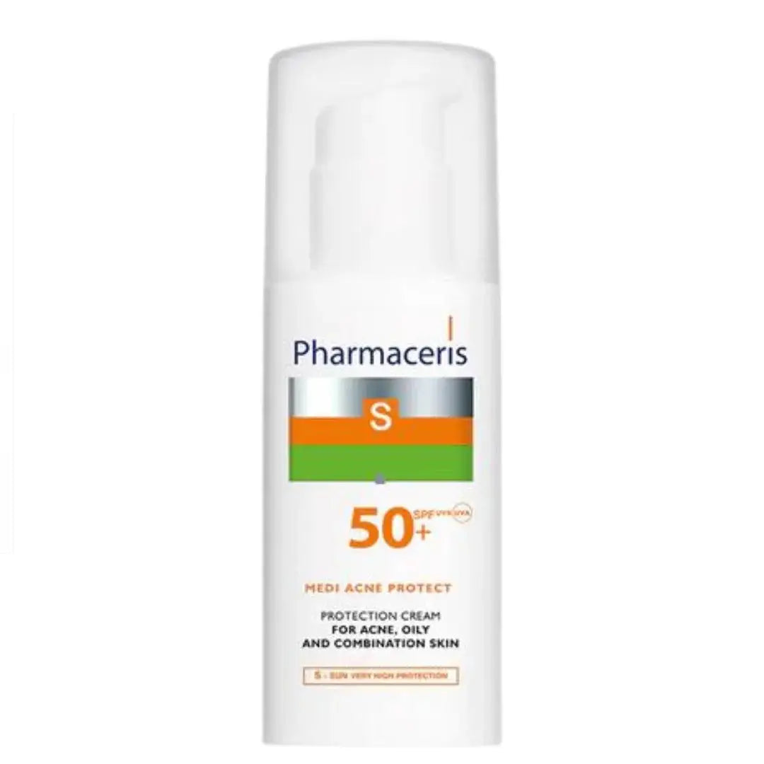 PHARMACERIS Sun Protect SPF 50+ Medi Acne Protect Cream (50ml) - High Protection Sunscreen for Acne-Prone Skin - Imported from Poland