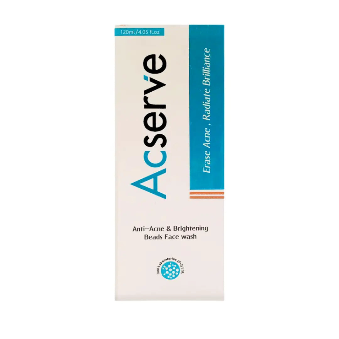 Cell Laboratories Acserve Anti-Acne & Brightening Beads Face Wash (120ml) - Erase Acne, Radiate Brilliance - derma.pk