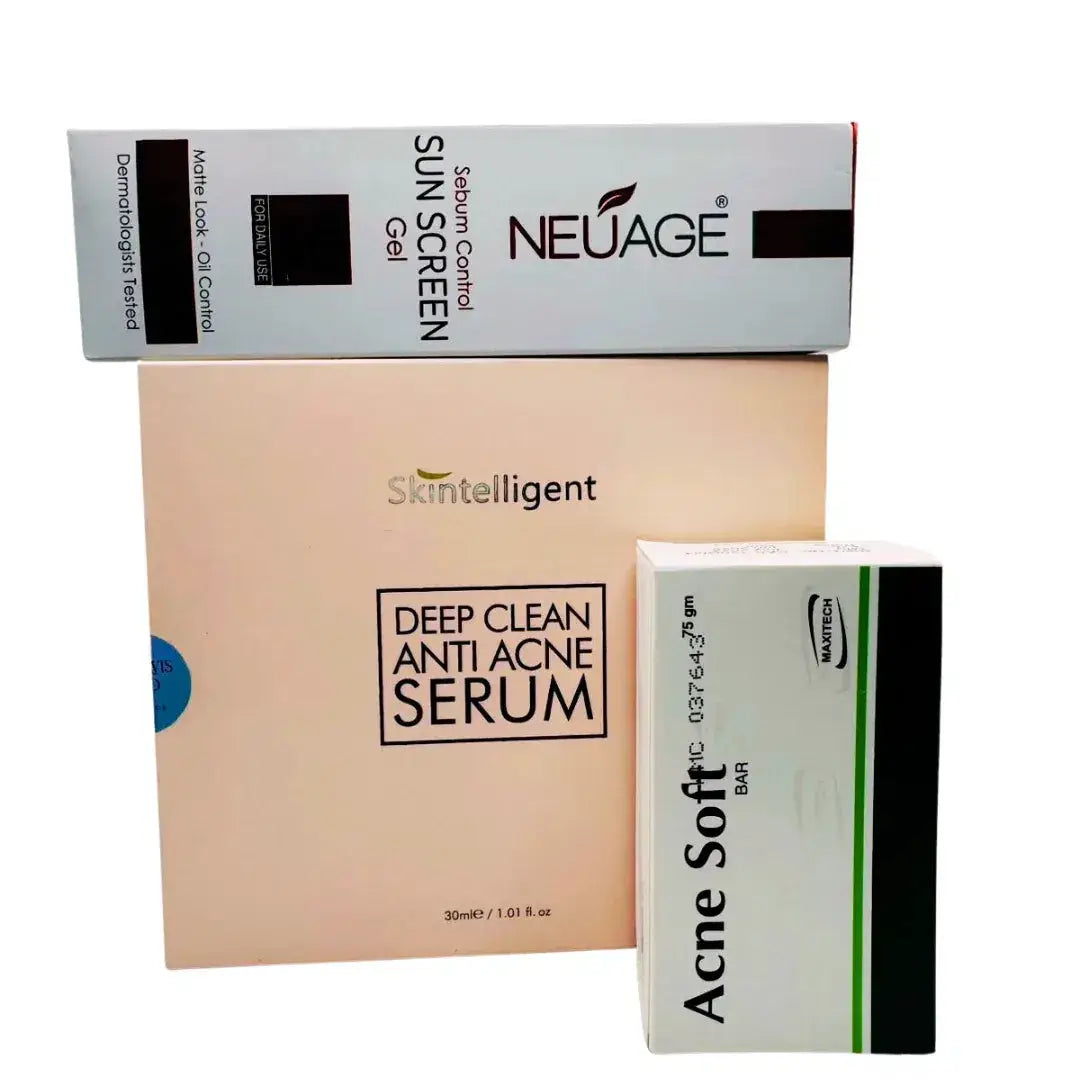 Acne Care Discount Box: Davis & Co Serum, Neuage Sun Gel & Acne Bar
