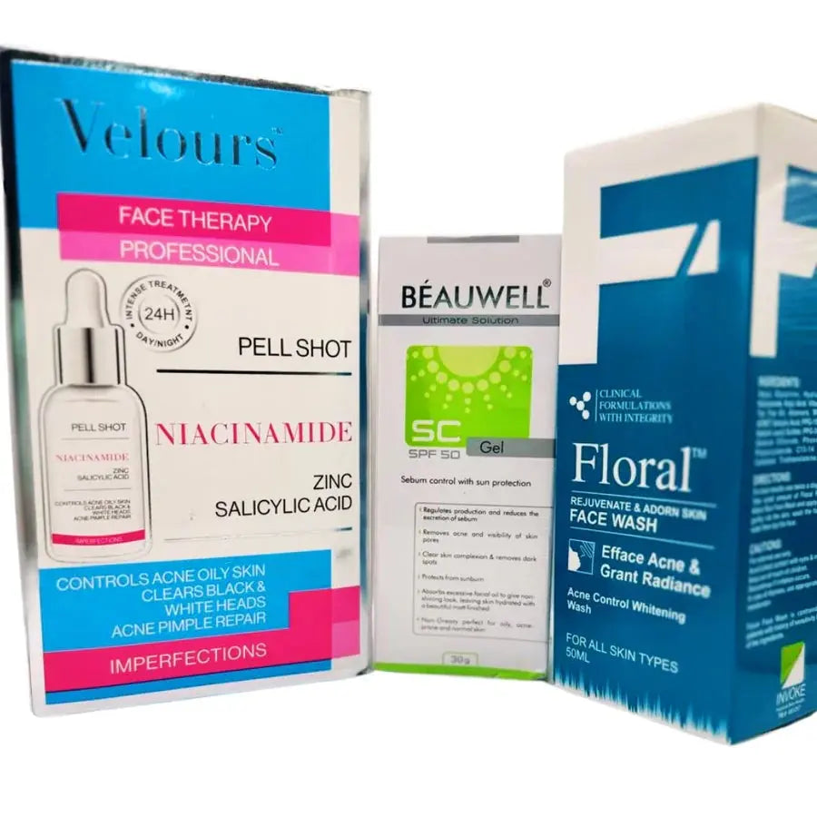 Care Products Skin - Oily Skin Trio: Sunscreen, Serum & Face Wash - derma.pk