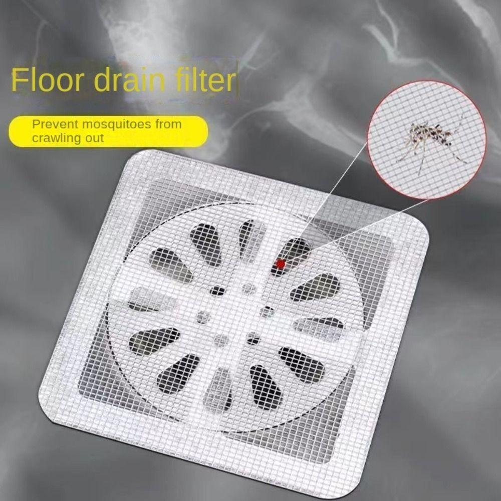 Anti-blocking Disposable Hair Catchers Mesh Filter Mesh Stickers Shower Drain Cover Bathroom