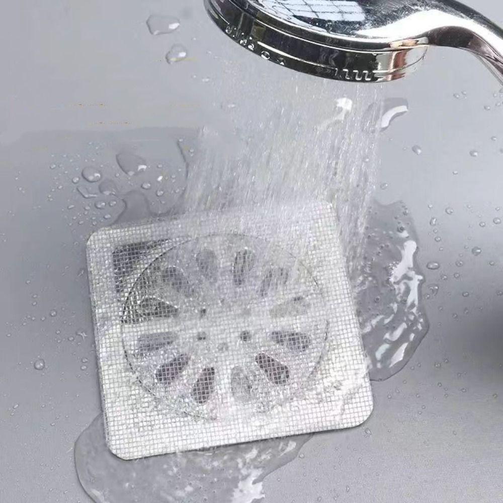 Anti-blocking Disposable Hair Catchers Mesh Filter Mesh Stickers Shower Drain Cover Bathroom
