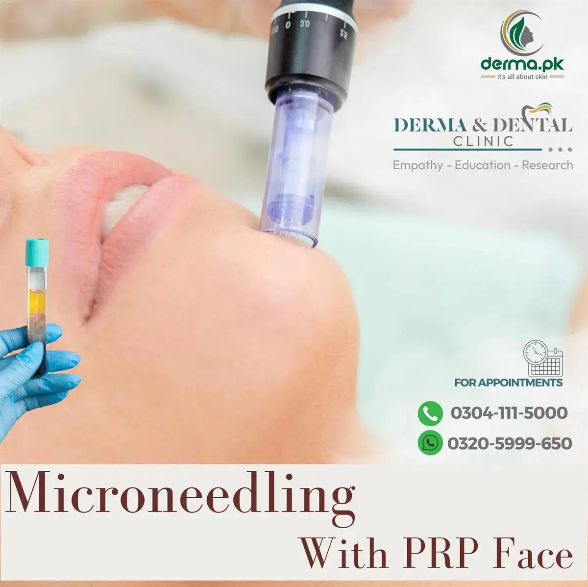 Microneedling with PRP for Hair Restoration at Derma & Dental Clinic Lahore