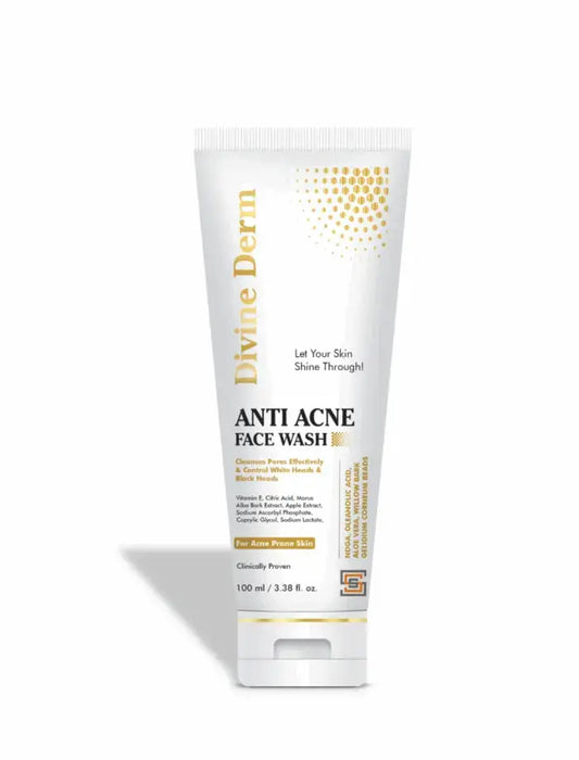 Divine Derm Anti-Acne Face Wash 100ml – Clears Breakouts & Controls Oil