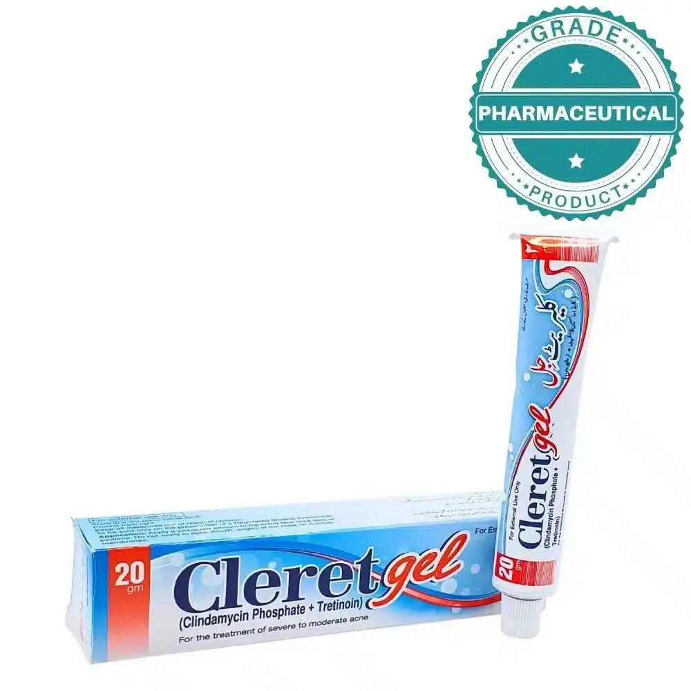 CLERET GEL (CLINDAMYCIN PHOSPHATE + TRETINOIN) 20gm FOR ACNE TREATMENT