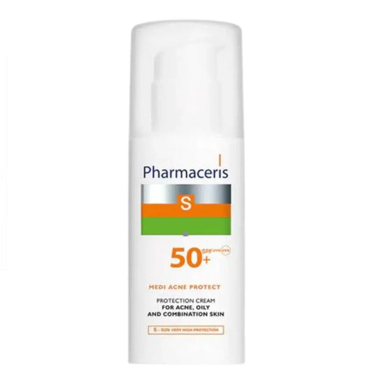 PHARMACERIS Sun Protect SPF 50+ Medi Acne Protect Cream (50ml) - High Protection Sunscreen for Acne-Prone Skin - Imported from Poland