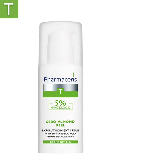 PHARMACERIS T Sebo-Almond Peel 5% Exfoliating Night Cream (50ml) | For Oily & Acne-Prone Skin | derma.pk