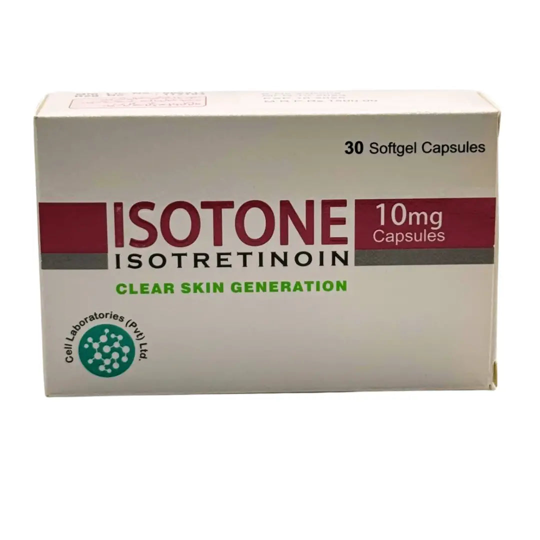 Cell Laboratories Isotone 10mg Isotretinoin Capsules (30 Capsules) - Acne Treatment - derma.pk (Prescription Required)