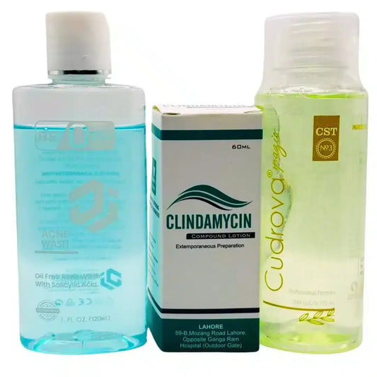 Acne Care Discount Box: Clindamycin Lotion, Beotiv Face Wash & Cudrova Toner