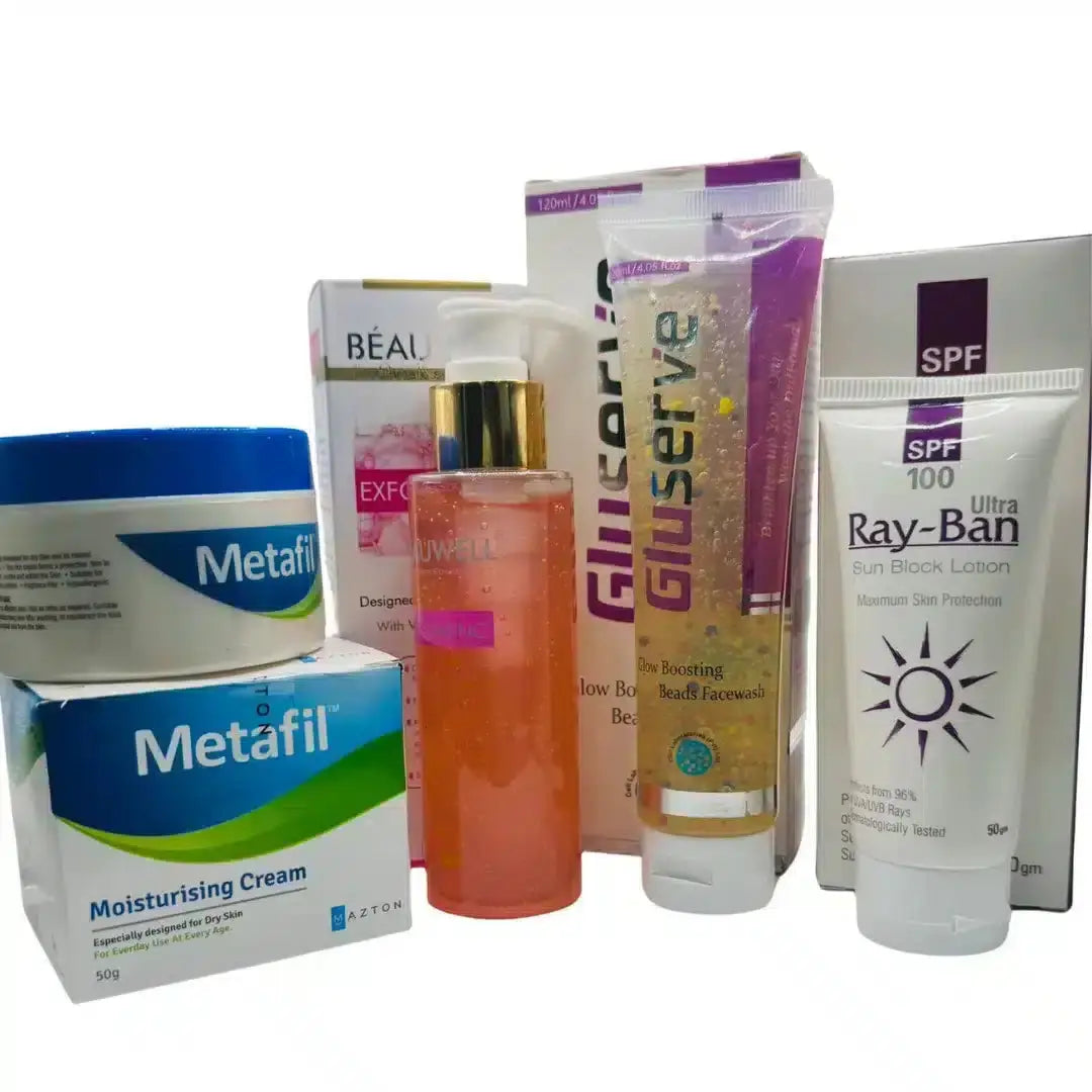 Daily Essentials Skincare Discount Box: Glow Boosting, Sun Protection & Moisturizing
