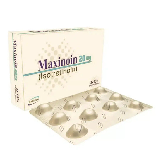 MAXINOIN Capsules 20mg (10 Capsules) - Effective Acne Treatment