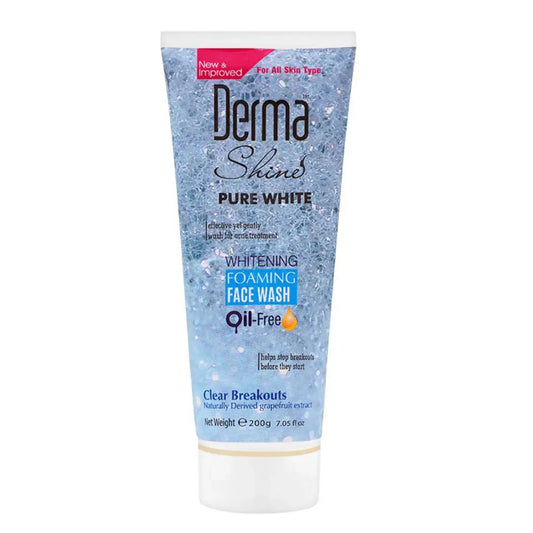 Derma Shine Pure White Whitening Oil-Free Foaming Face Wash 200ml